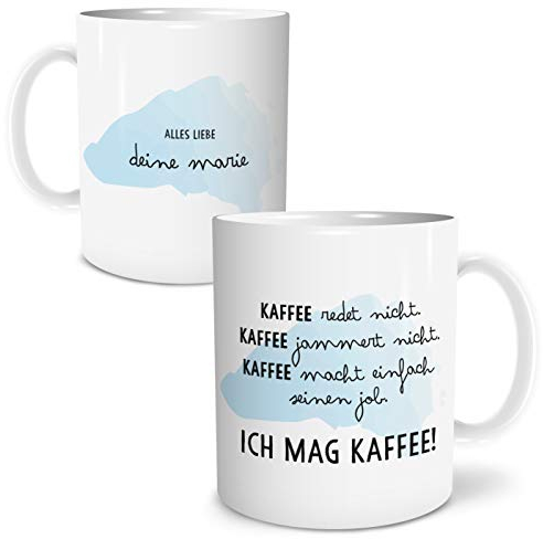 OWLBOOK® Personalisierte Geschenke für Kaffe Liebhaber Tasse Personalisiert Name Ich mag Kaffee Tasse mit Spruch Geschenke Geschenkideen für Kaffee Liebhaber zum Geburtstag Keramik 300 ml