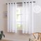 MIULEE Voile Vorhänge Kurz Vorhang Boho Sheer mit Ösen Transparente Gardinen Ösenschal Wohnzimmer Fensterschal Luftig Lichtdurchlässig Dekoschal für Schlafzimmer 2er Set 145 x 140cm (H x B) Weiß