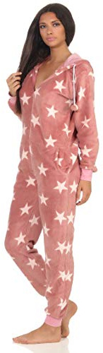 Toller Damen Schlafanzug Einteiler Jumpsuit Overall - Sterneoptik - 291 267 97 961