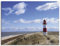 ARTLAND Wanddeko Leinwand Bilder Wandbild 80x60 cm Strand Meer Maritim Küste Leuchtturm Sylt Nordsee Düne Himmel T9ML
