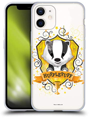 Head Case Designs Offiziell Offizielle Harry Potter Hufflepuff Deathly Hallows II Soft Gel Handyhülle Hülle kompatibel mit Apple iPhone 12 Mini