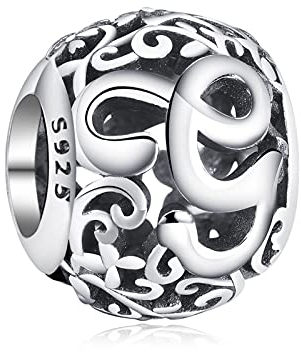 Annmors Damen Buchstabe G Charms für Armband 925 Sterling Silber Anhänger Vintage Alphabet Bead Buchstabieren Sie das Wort Sammlung
