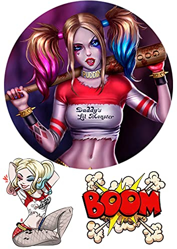 Har Quinn 20cm Cake Topper,Tortenaufleger,Geburtstag,Tortendeko,…… … Deckopapier, Zuckerpapier