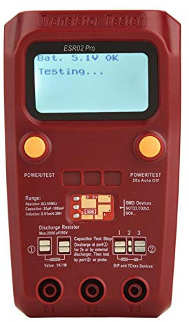 Digitaler Transistortester, 25pF~100mF SMD-Chipkomponenten-Messgerät Induktivitäts-Multimeter mit Benutzerhandbuch