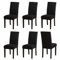 Stuhlhussen 6er Set Schwarz, Stretch Esszimmer Stuhlbezug für Esszimmerstühle, Abnehmbarer Waschbarer Spandex Stuhlüberzug für Küchenstühle,Hotel, Bankett(Schwarz, 6 Stück)