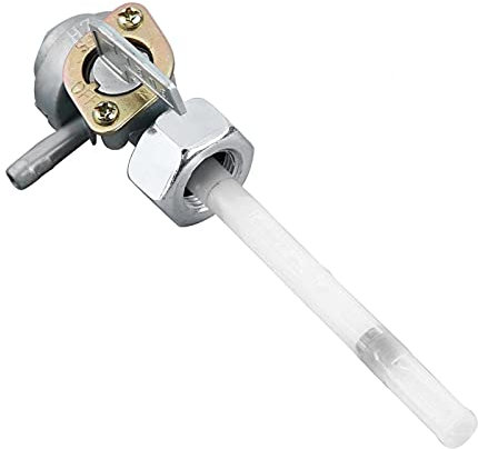 Valvola del rubinetto del serbatoio del carburante, Rubinetto Serbatoio Benzina, 14 mm * 1 mm rubinetto benzina generatore in alluminio bianco e argento per CM185T CM200T 16950-195-702