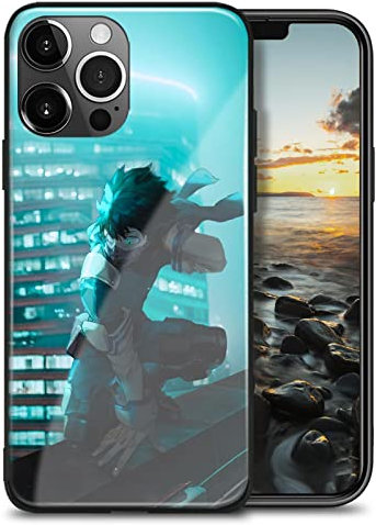 HWLHJJ Deku Izuku Midoriya My Hero Academia BNHA Anime Phone Case Cover Anti-Drop Manga Shell (For iPhone 11 Pro Max,TEMPERED GLASS)