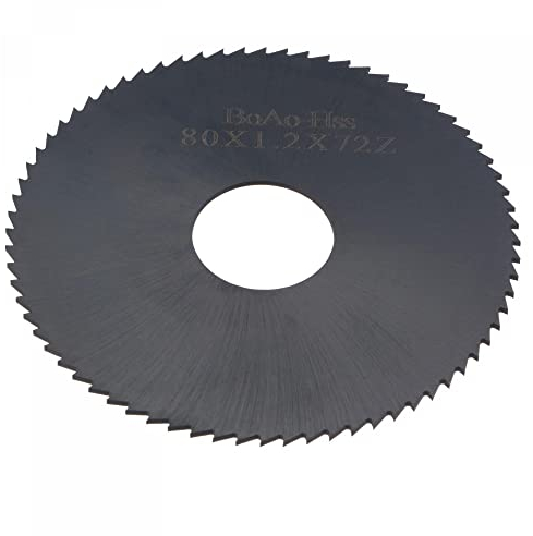 sourcing map Kreissägeblatt 80mm (3-1/7) Durchm. 1.2mm Dick 72 Zähne, Fräser aus 6542 Hochgeschwindigkeitsstahl (HSS) mit 22mm Dorn zum Metall und Holz Schneiden