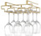 FOMANSH Wine glass holder hanging, no drilling required, storage, no screws required, stainless steel, adjustable shelf thickness, kitchen, Gold