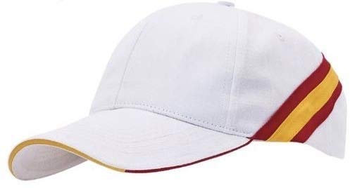 Gorra Bandera de España Regulable Padel Golf Tenis. Gorra 6 Paneles 100% algodón Peinado (Blanco)