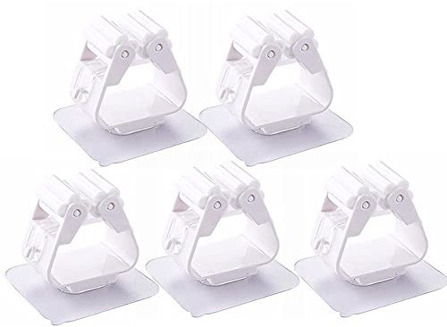 Wall Mounted Mop Clip 5pcs Punch-free Broom Storage Rack Bathroom Suction Cleaning Brush Hanging Hooks