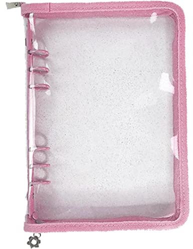 Casiler PVC Notebook Binder A5 Clear Kreditkarte Foto Speicherbuch Notebook Cover 6-Ringe Binder Cover Planer Binder