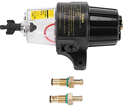 Wresetly UF-10K Yacht Bateau Moteur Essence Filtre à Carburant Séparateur d'eau - Verre Clair Les Moteurs Extérieur Bord Moteurs Réservoir De Carburant