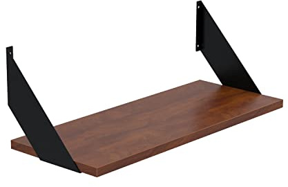 AKKE Wandregal - Hängeregal mit 18 mm Möbelplatte und Metallhalterungen - Wandablage für Moderne Wohnräume, Bücher, Pflanzen und Deko - Loft Flat 80 cm x 20 cm Caravaggio