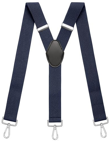 Sencillo Herren Hosenträger mit Karabiner Y-Form Dunkelblau