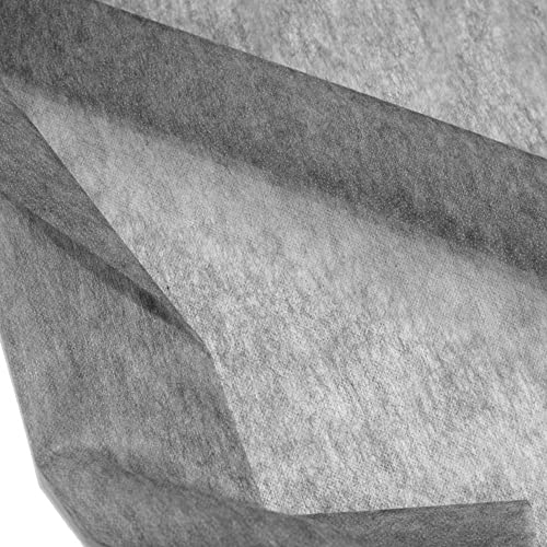 TOLKO dünner Bügelvlies mit Kleberückseite | fixierbare Bügeleinlage Vlieseinlage zum Nähen 125cm breit | Vlies-Stoff Einlage Meterware (Grau)
