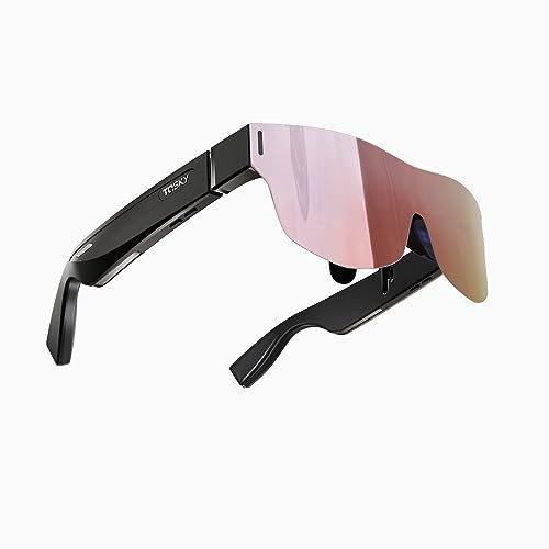 TQSKY T1 Audiovisual Smart Glasses with Type-c Cable, Augmented Reality Glasses for Video Display, Myopia Friendly Massive 1080P Screen Video Glasses, Compatible with Stream/Nintendo Switch/PC/Phones