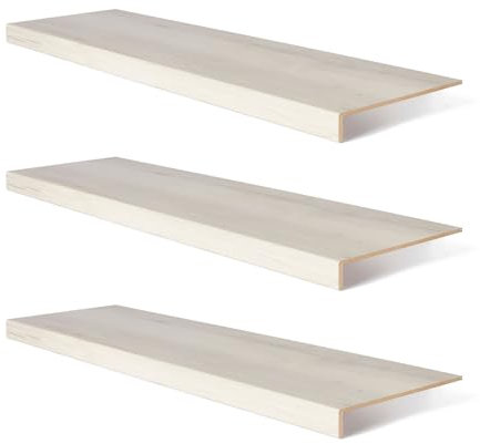 Onlywood Set da 3 Pezzi Rivestimento Gradini Fai da te per gradini con larghezza max 130 cm - Rivestimento Scale Interne in 5 Colorazioni a scelta effetto Legno o effetto Pietra (Nevada Oak)
