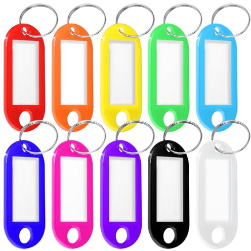 Artvorks 25 Pcs Plastic Key Tags – Key Fobs Made with Durable Plastic in 10 Vibrant Colors – Light Weight Key Labels Ideal for Luggage, Pet Name, Kids Backpacks, Memory Sticks & USB Drives