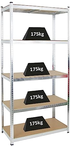 PROREGAL Scaffale per carichi pesanti Giant Ragnar | AxLxP 200x100x50cm | Portata per ripiano 175kg | Zincato