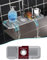 Abulun Spritzschutz für Küchenspüle, 5° Neigung, Silikon-Wasserhahnmatte, Abtropfmatte, um den Wasserhahn für Waschbecken, Schutzmatte hinter dem Wasserhahn, Spritzschutz im Waschbeckenzubehör