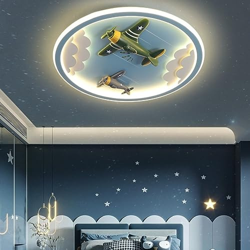 LED Kinder Deckenleuchte 72W 5500lm Flugzeug Rakete Einhorn Form Dimmbar mit Fernbedienung Rosa/Blau/Weiß für Kinderzimmer Schlafzimmer Wohnzimmer Kreativ Lustig Schön Energieeffizient Langlebig