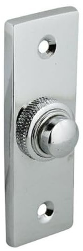 Victorian Rectangle Polished Chrome Front Door Bell Push 78mm x 30mm
