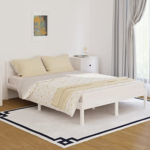 Camerina Massivholzbett Kiefer 140x200 cm Holzbett Massivholzbett Familienbett Massivholz-Bettgestell Bed Frames Wooden Betten Weiß