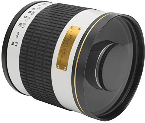 Objectif miroir 500 mm, objectif macro pour appareil photo (blanc)