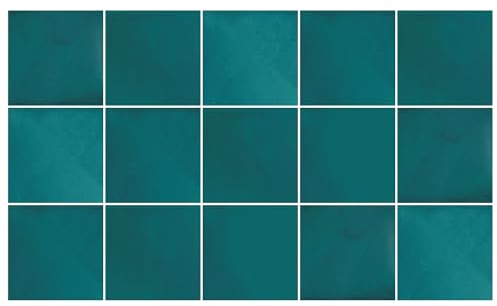 Ulticool – Adesivi per piastrelle impermeabili, colore verde acqua marina, 15 x 15 cm, 15 x 15 cm, 15 pezzi, adesivi per piastrelle autoadesive, per pareti del bagno, parete della cucina