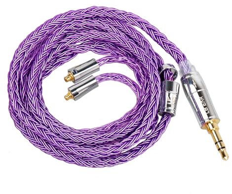 keephifi 1.2 metros Cable de auriculares,1.2m MMCX 3,5 mm Cable de IEM KBEAR ST18 Cable MMCX IEM extensión cable con enchufe chapado en oro para WESTONE W40(MMCX 3,5 mm)