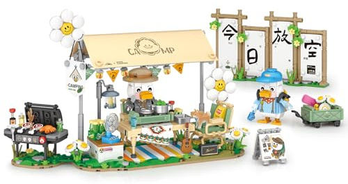 MEIEST Camping Bausteine Set,Urlaub Camper Sammlung Partikel BAU Bausteine Spielzeug,Wohnkultur (Picknick)