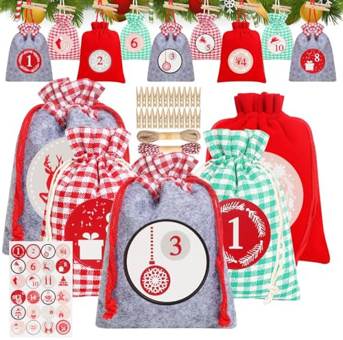 Adventskalender zum Säckchen Befüllen Frauen Beauty Griswold Kleine Säckchen Selber Befüllen (tartan)
