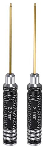 sourcing map 2pcs RC Hex Screwdriver 2mm Titanium Hexagon Screwdrivers Wrench RC Hex Driver Repair Tool for RC Models Car Helicopter Boat