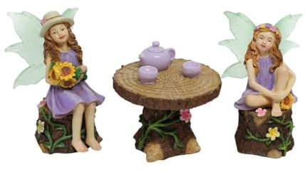 Harz Fee Statue, Fairy Garden Miniatur Feen Figuren ​Elfen Fee Garten Feen Figur Miniatur Feen Figuren, Garten Outdoor Ornamente Dekor Statue Zubehör Garten Statue Elf Statue Figur Fee Fairy