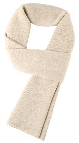 WANYING Winter Herbst Herren Strickschal Wolle Gestrickter Schal Warm Weich Einfach Schick Gentleman - 180 * 30 cm Einfarbig Beige