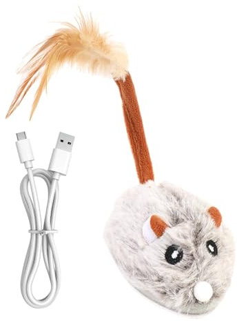 Fruusv Cat Mice Toys, Interactive Chew Toy for Cats, Realistic Mice Cat Toys, Cat Teaser Wand, Kitten Toy for Indoor Cats, Funny Exercise Cat Puzzle Toys, Cat Hunting Toys, Durable Cat Chew Toys