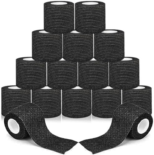 RDDAIPE 16 Rouleaux Bandage Autoadhésif, 5cmx4.5m Bande Auto Adhesive, Élastique Bande Cohesive, Bande Strapping Adhésif pour Poignet, Chevilles, Sports, Animaux de Compagnie, Chiens,Chats,Chevaux