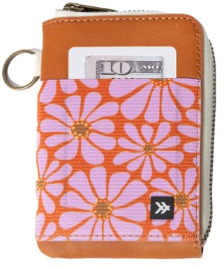 Thread Wallets RFID Blocking Leather Zip Wallet with Card Holder for Men and Women, Emmeline, Casual