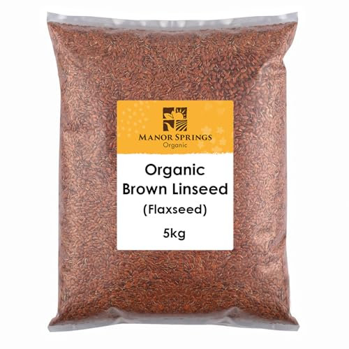 Organic Brown Linseed (Flaxseed) 5kg by Manor Springs Organic