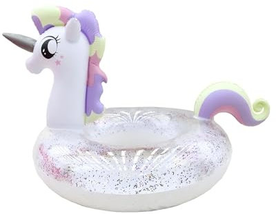 Anello da nuoto gonfiabile, per piscina, giocattolo acquatico, anello da nuoto, trasparente, per piscina estiva (bianco-120)