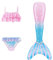 𝙈ädchen Bikini Set mit 𝙁isch 𝙏ail 𝙈eerjungfrau Kostüm Cosplay 𝙈eerjungfrauen𝙛losse 𝙆inder Hawaiian Strand Bademode Schwimmanzug Sommer Badebekleidung 4-13 Jahre