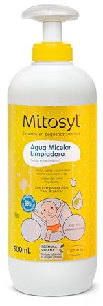 Mitosyl Agua limpiadora sin aclarado - Agua micelar sin enjuague - Limpia, calma y suaviza - Uso diario - Fórmula vegana con extracto de Aloe Vera - 500ml