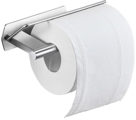 XILIMOR Toilettenpapierhalter, Klopapierhalter Ohne Bohren, Silber | Edelstahl Klorollenhalter, Kleben Klopapier Aufbewahrung, Toilettenpapier Aufbewahrung, WC Rollenhalter für Badezimmer