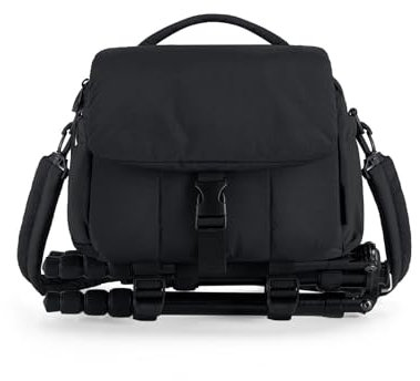 NZBZMBTTVF Camera Bag Photographer Camcorder Bags with Rain Cover Tripod Holder DSLR Handbags Fit for Sony Nikon Canon Camera Bag(Black)