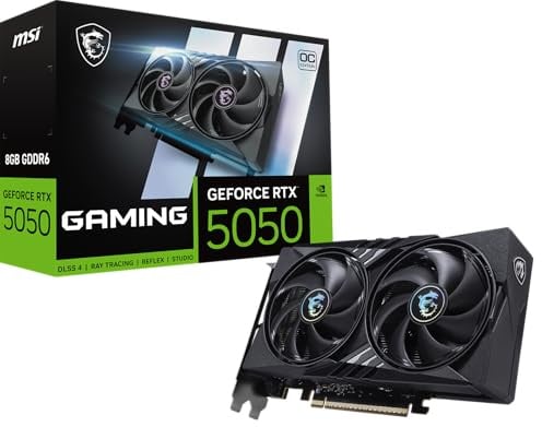 MSI Gaming RTX 5050 8G Gaming OC Grafikkarte (8 GB GDDR6, 128 Bit, Extreme Leistung: 2647 MHz, DisplayPort x3 2.1a, HDMI 2.1b, NVIDIA Blackwell Architecture)