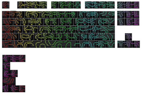 Suoumwa Contour 4.0 Side Engraved Keycap 97 Keys Side Engraved for Mechanical Keyboards for Magnetic Switch F75 GMK87