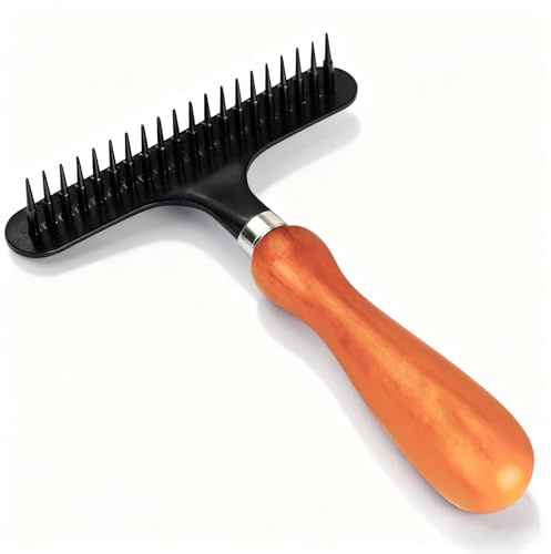 Carpet Pile Brush for Fluffing and Removing, Carpet Rake Fluff up Pile Undercoat Brush Dog for Grooming, Ergonomic Coat King Rake Pet Undercoat Shedding Dematting Comb - 15 X 11cm
