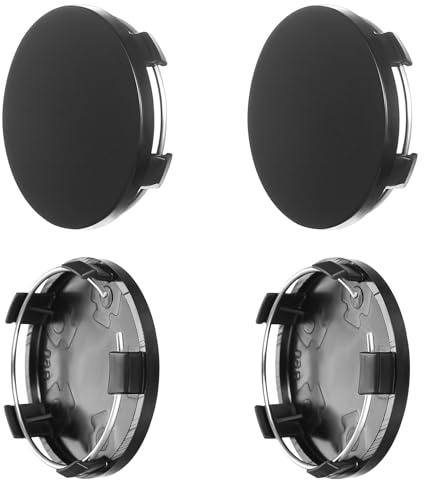 AIOUHMYM 4 Stück 60mm Radnabenkappen | ABS Universal Felgendeckel, OD60mm ID56mm, passend für VW Audi Aluminiumfelgen