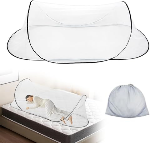 Moskitonetz Pop Up 200 x 80 x 56 Faltbares Mückennetz tragbares Campingzelt | Familien Moskitonetzbett für Bett, Reisen, Outdoor Campin